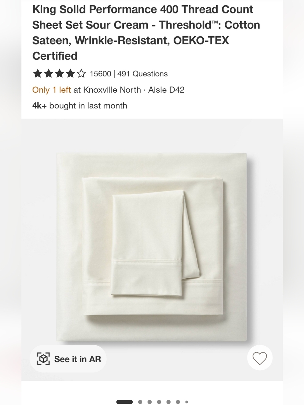 Threshold Organic Cotton Sheet Set in Ivory